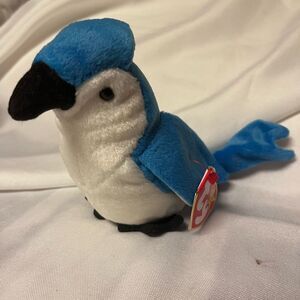 Ty Blue and White Plush Parrot